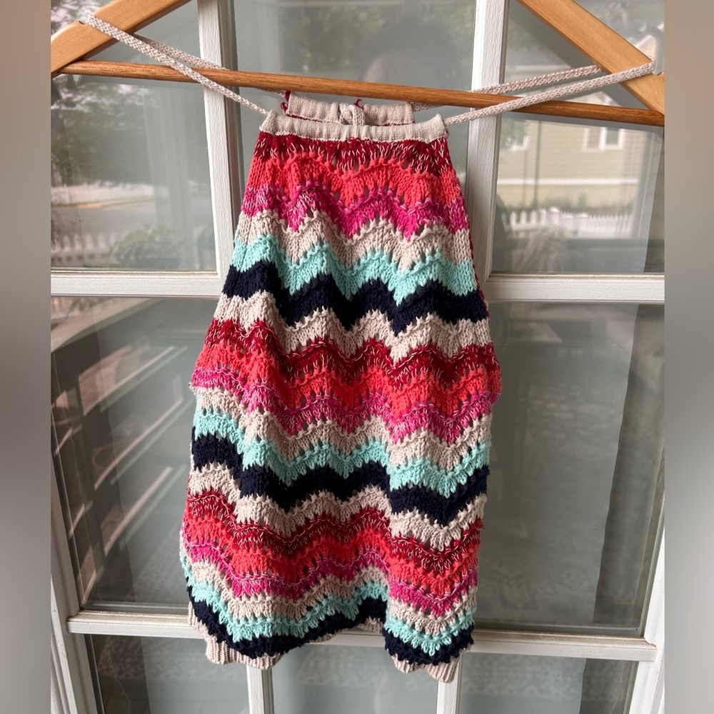 Colorful Chevron crochet top size medium Altar’d state